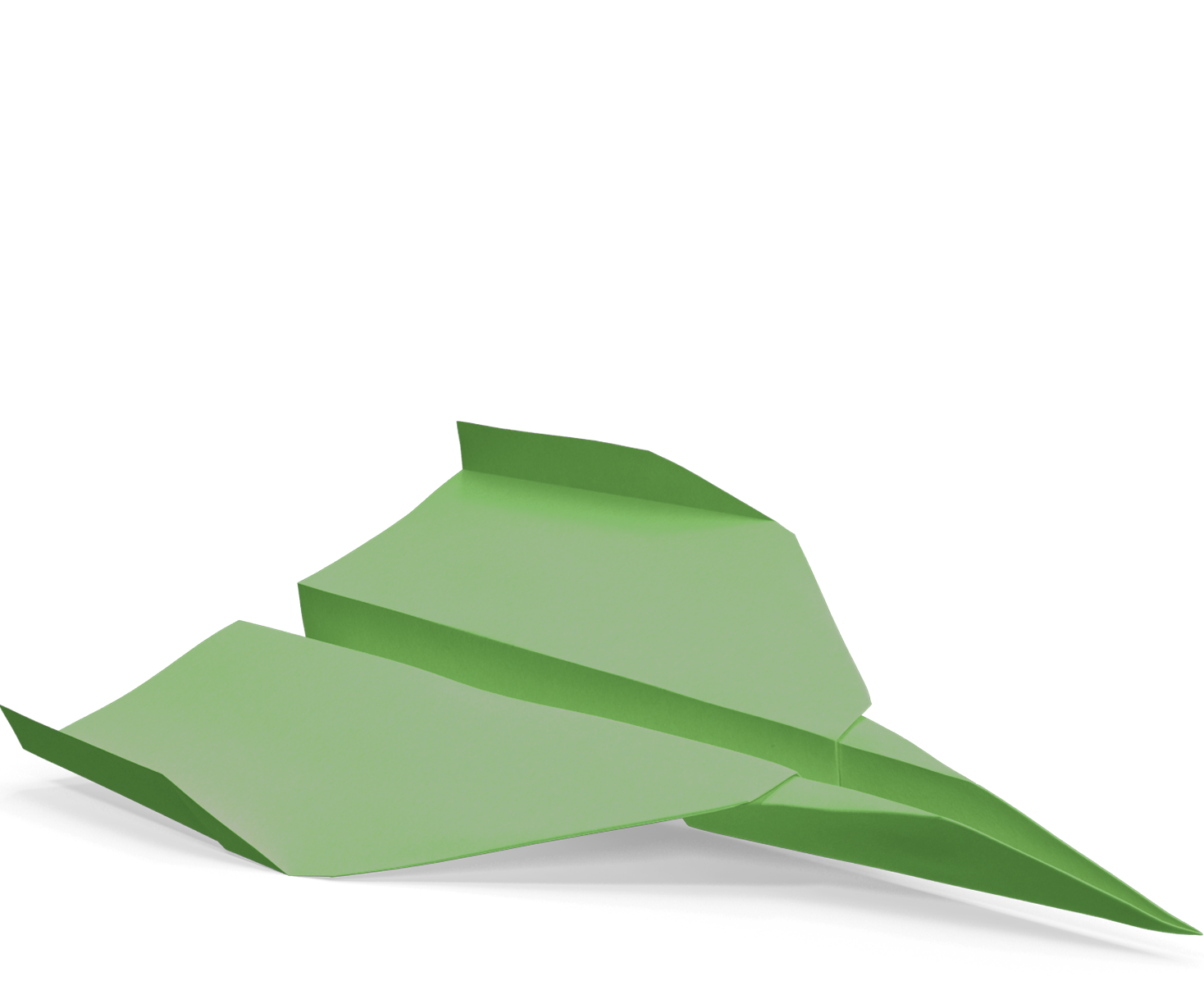 Green origami paper plane